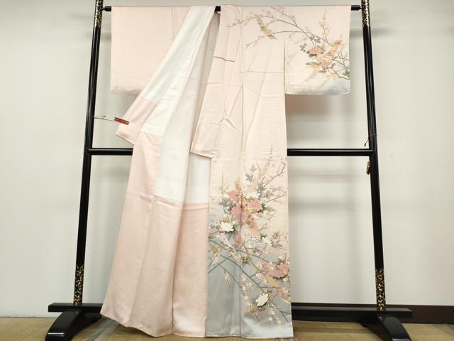 平和屋着物●訪問着 短冊草花文 暈し染め 金彩 正絹 逸品 CABG5335ut