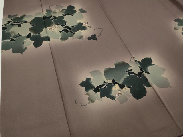 平和屋着物●訪問着 作家物 葡萄蔦の葉文 蛍暈し 金彩 正絹 逸品 CABG5348ut