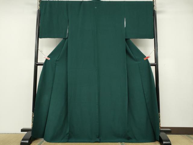 平和屋着物●上質な色無地 鉄色 ロング丈 正絹 逸品 CABG5353ut