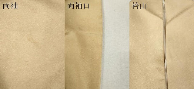平和屋着物●本加賀友禅作家 藤村加泉監修 色無地 花唐草地紋 肌色 正絹 逸品 CABG5354ut