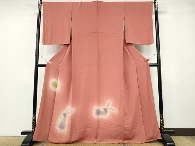 平和屋着物●訪問着 月 兎 露芝文 蛍暈し 金彩 鬼しぼ縮緬 正絹 逸品 CABG5372ut