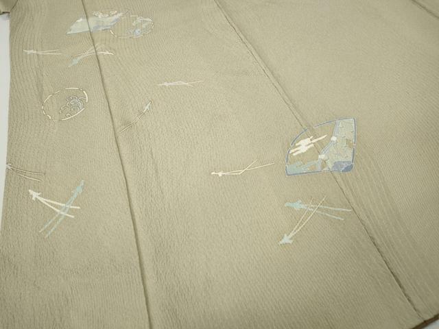 平和屋着物●訪問着 扇面立波こぼれ松葉文 金彩 正絹 逸品 CABG5389ut