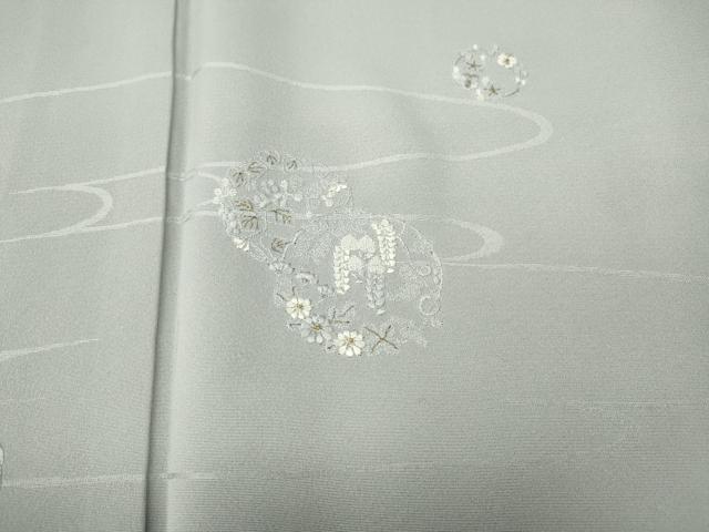 平和屋着物●訪問着 刺繍 草花丸文 金糸 正絹 逸品 CABG5390ut