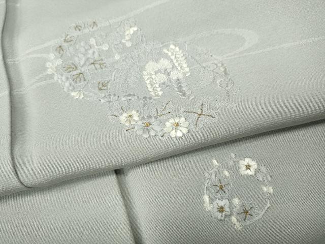 平和屋着物●訪問着 刺繍 草花丸文 金糸 正絹 逸品 CABG5390ut