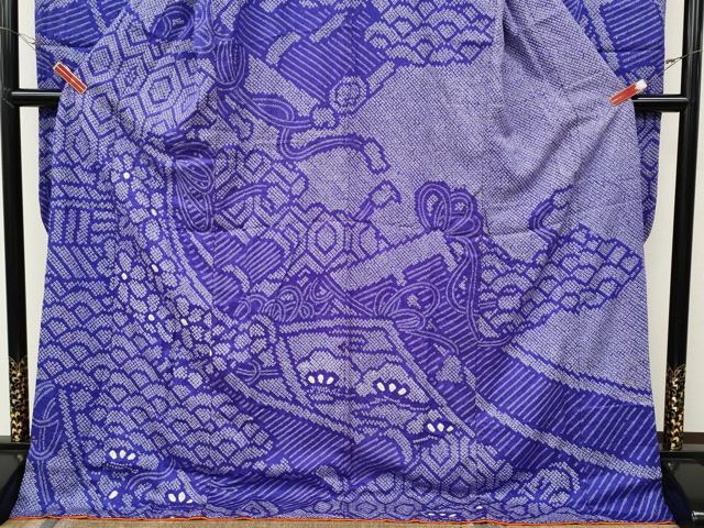 平和屋着物●豪華振袖 総絞り 蒔絵花文 正絹 逸品 CABG5391ut