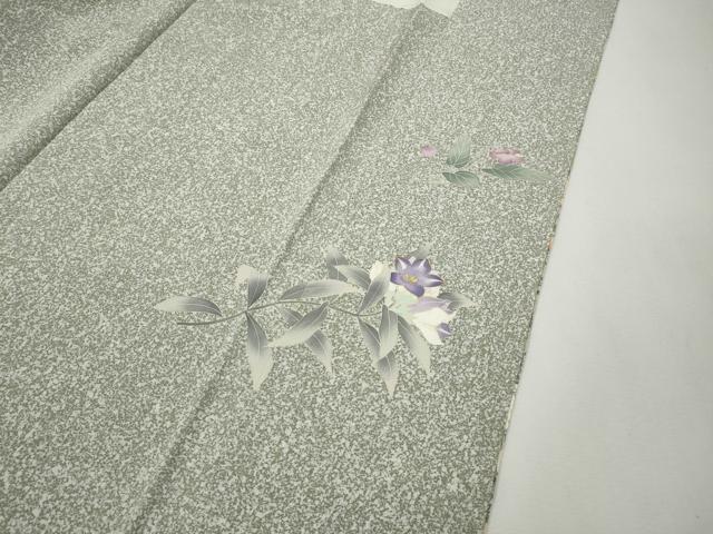 平和屋着物●訪問着 作家物 刺繍 茶道草花文 たたき染め 金彩 正絹 逸品 CABG5401ut