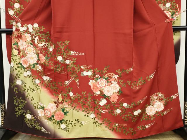 平和屋着物●豪華振袖 駒刺繍 舞蝶花筏 暈し染め 金彩 正絹 逸品 CABG5402ut