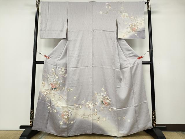 平和屋着物●訪問着 雪輪枝花文 暈し染め 金彩 正絹 逸品 CABG5403ut