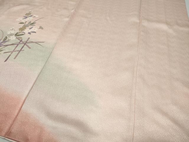 平和屋着物●訪問着 枝花文 暈し染め 金銀彩 正絹 逸品 CABG5407ut