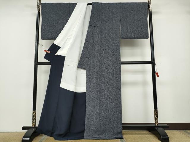平和屋着物●重要無形文化財 人間国宝 中村勇二郎 江戸小紋 父母 黒地 正絹 逸品 CABG5410ut