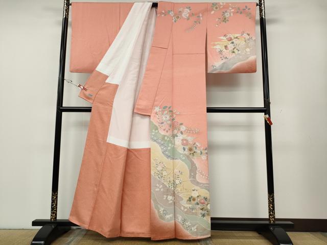 平和屋着物●訪問着 道長草花文 暈し染め 金銀彩 高島屋扱い 正絹 逸品 CABG5419ut
