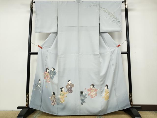 平和屋着物●十日町友禅作家 関口遼一 訪問着 童子遊び 暈し染め 正絹 逸品 CABG5423ut