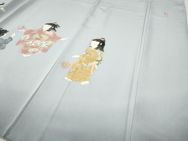 平和屋着物●十日町友禅作家 関口遼一 訪問着 童子遊び 暈し染め 正絹 逸品 CABG5423ut