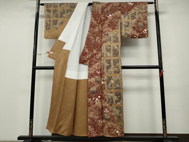 平和屋着物●訪問着 刺繍 雪輪舞花文 金彩 正絹 逸品 CABG5424ut