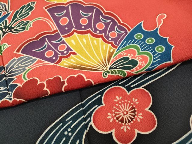平和屋着物●豪華振袖 紅型 流水風景花文 暈し染め 正絹 逸品 CABG5428ut