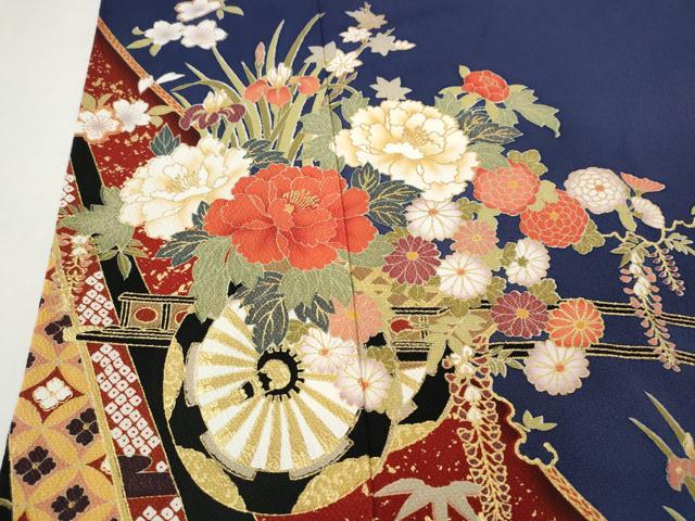 平和屋着物●豪華振袖 花車文 金彩 上代49万 正絹 逸品 CABG5430ut
