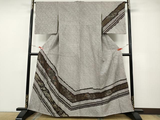 平和屋着物●訪問着 絞り 刺繍 扇面花文 金彩 正絹 逸品 CABG5433ut