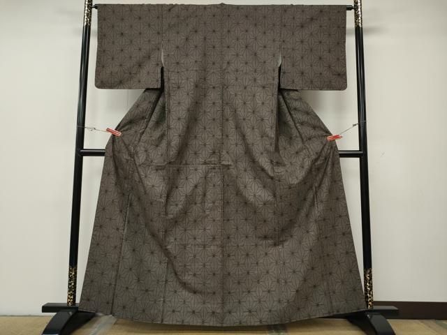 平和屋着物●本場大島紬 9マルキ 麻の葉文様 正絹 逸品 CABG5441ut