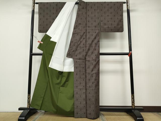 平和屋着物●本場大島紬 9マルキ 麻の葉文様 正絹 逸品 CABG5441ut