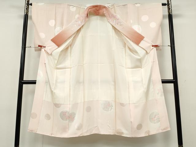 平和屋着物●長襦袢 袷 花丸文 半衿刺繍 正絹 逸品 未使用 CABG5449ut