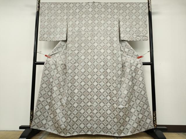 平和屋着物●上質な小紋 総絞り 七宝吉祥花文 正絹 逸品 CABG5452ut