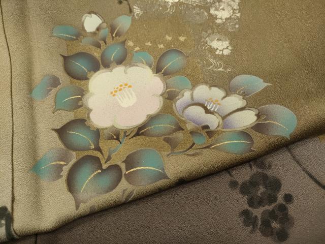 平和屋着物●訪問着 破れ色紙枝花文 暈し染め 金彩 さが美扱い 正絹 逸品 CABG5454ut
