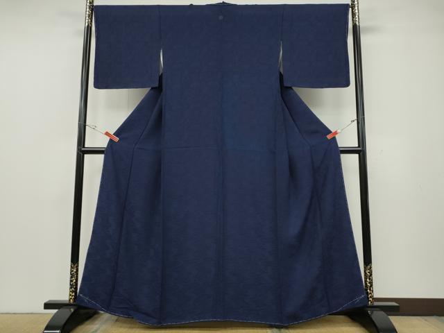 平和屋着物●上質な小紋 藍 流水文 正絹 逸品 CABG5456ut