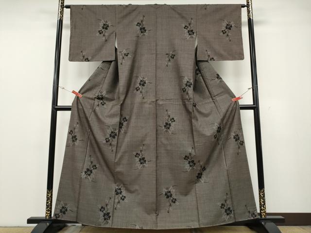 平和屋着物●本場大島紬 9マルキ 枝花文 正絹 逸品 未使用 CABG5464ut