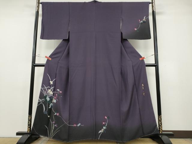 平和屋着物●染色作家 草野一騎 訪問着 手描き 草花文 暈し染め 正絹 逸品 未使用 CABG5466ut