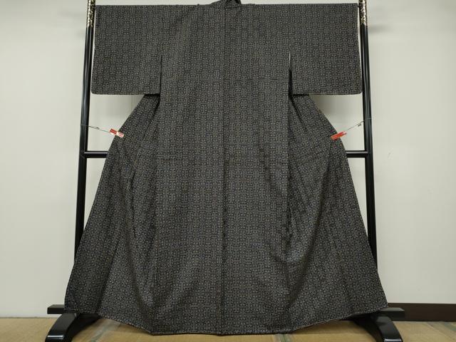 平和屋着物●本場大島紬 龍郷絣 秋名バラ 正絹 逸品 CABG5469ut