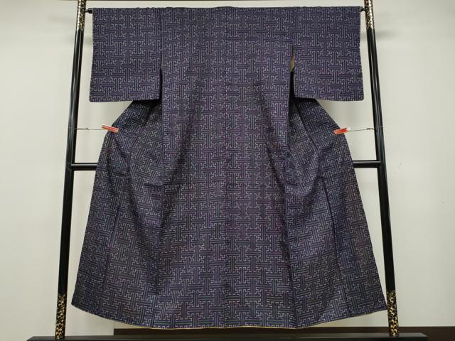 平和屋着物●本場大島紬 龍郷絣 秋名バラ 正絹 逸品 CABG5471ut