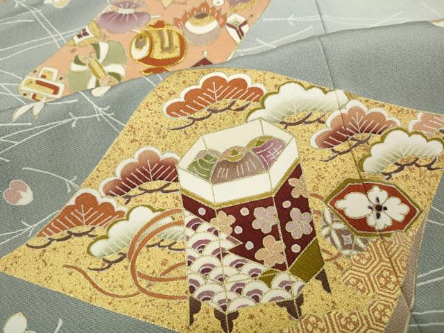 平和屋着物●豪華色留袖 駒刺繍 貝桶宝尽くし草花文 暈し染め 金彩 正絹 逸品 CABG5474ut