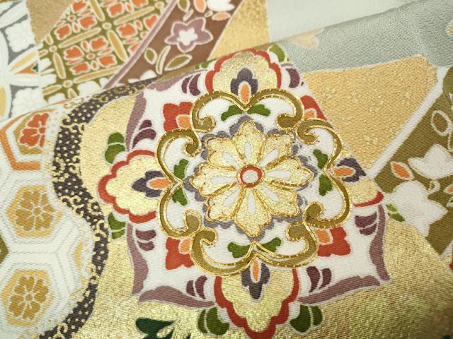 平和屋着物●豪華色留袖 駒刺繍 色紙重ね正倉院花文 暈し染め 金彩 やまと誂製 正絹 逸品 未使用 CABG5475ut
