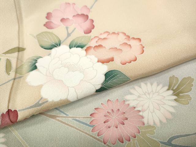 平和屋着物●訪問着 友禅 作家物 枝花文 暈し染め 正絹 逸品 CABG5479ut