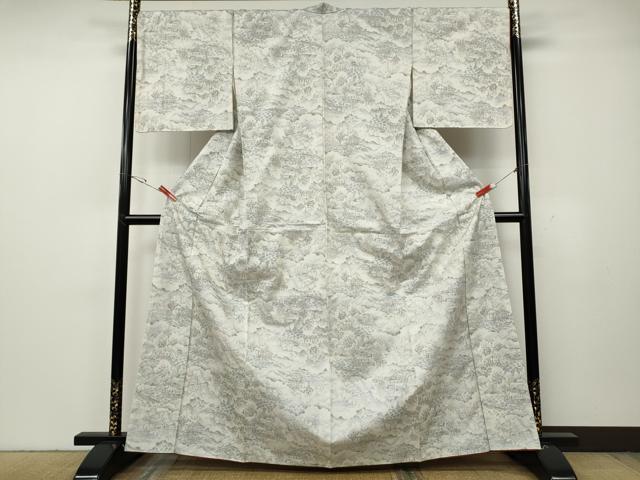 平和屋着物●上質な紬 風景草木文 正絹 逸品 CABG5490ut