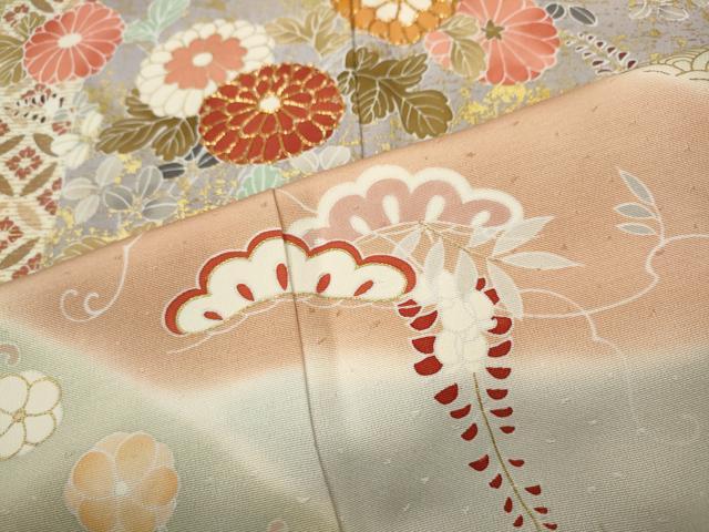 平和屋着物●創業460年・千總 訪問着 駒刺繍 エ霞吉祥花文 金彩 正絹 逸品 CABG5491ut