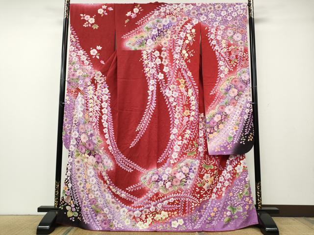 平和屋着物●豪華振袖 作家物 辻が花 絞り 暈し染め 金通し地 京都きもの友禅 正絹 逸品 CABG5495ut