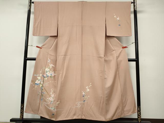 平和屋着物●本加賀友禅作家 南克治 訪問着 竹垣枝花文 正絹 逸品 CABG5496ut