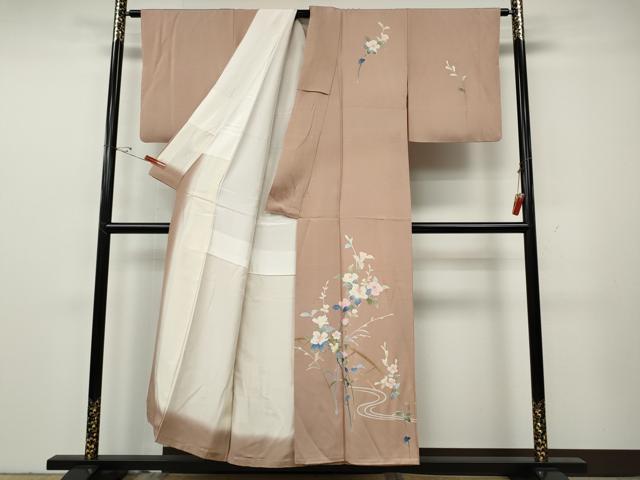 平和屋着物●本加賀友禅作家 南克治 訪問着 竹垣枝花文 正絹 逸品 CABG5496ut