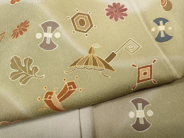 平和屋着物●訪問着 刺繍 道長宝尽くし文 金彩 正絹 逸品 CABG5501ut