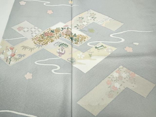 平和屋着物●訪問着 宝尽くし花文 暈し染め 金彩 鈴乃屋扱い 正絹 逸品 CABG5502ut