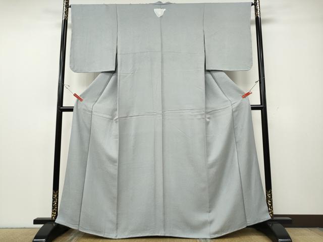 平和屋着物●上質な色無地 風景草花地紋 薄梅鼠色 正絹 逸品 CABG5505ut