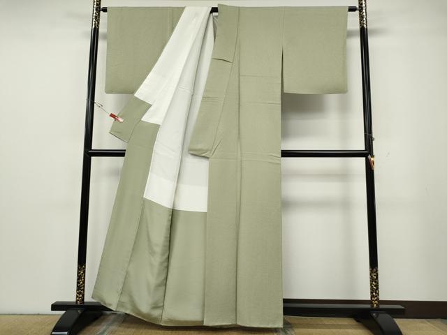平和屋着物●上質な色無地 霞地紋 蒸栗色 正絹 逸品 CABG5508ut