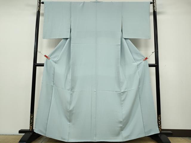 平和屋着物●上質な色無地 藍白色 正絹 逸品 CABG5509ut