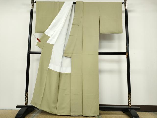 平和屋着物●上質な色無地 蒸栗色 正絹 逸品 CABG5516ut
