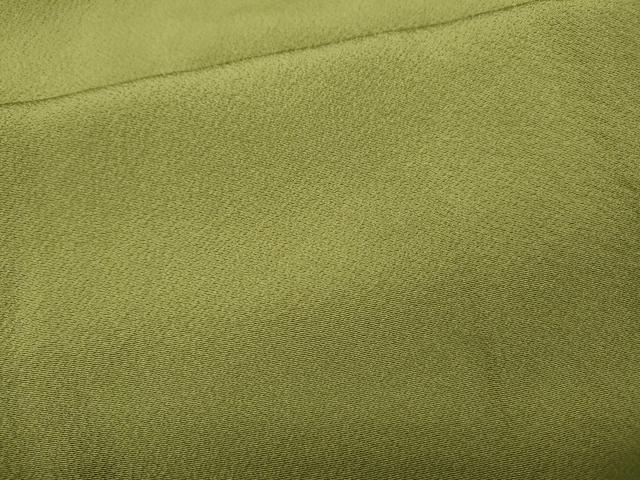 平和屋着物●上質な色無地 抹茶色 ロング丈 正絹 逸品 CABG5518ut