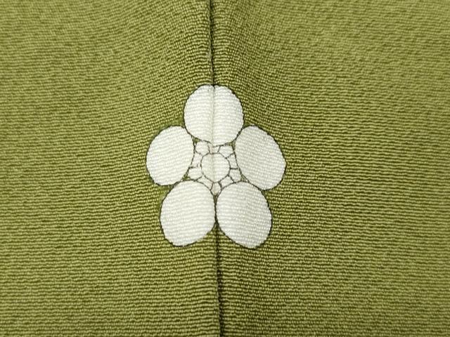 平和屋着物●上質な色無地 抹茶色 ロング丈 正絹 逸品 CABG5518ut