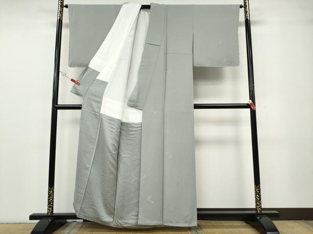 平和屋着物●本加賀友禅作家 柿本市郎 色無地 花丸地紋 潤色 正絹 逸品 CABG5523ut