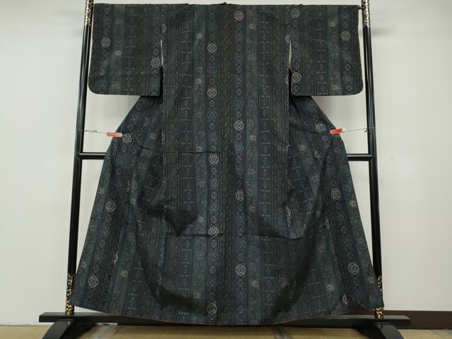 平和屋着物●上質な紬 草花間道 正絹 逸品 CABG5530ut