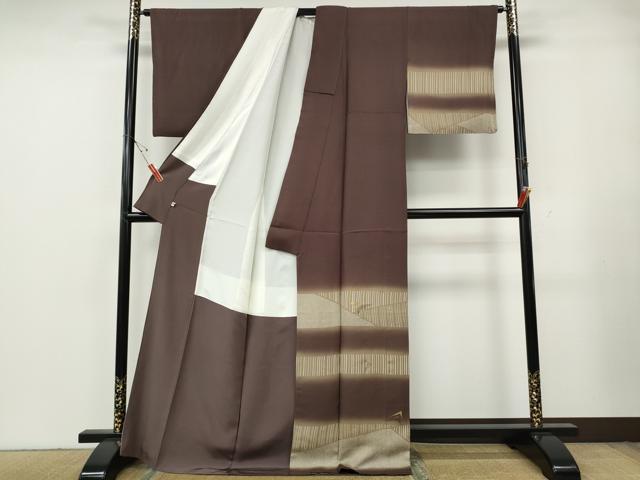平和屋着物●訪問着 作家物 横段吉祥文 暈し染め 金彩 正絹 逸品 CABG5534ut